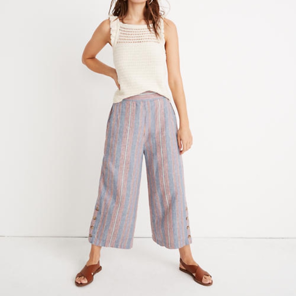NWT Madewell Side-Button Huston Pull-On Crop Pants - Picture 3 of 4